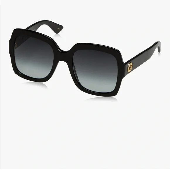 Authentic Gucci Black Sunglasses w/Gold Accents- NWOT! Perfect condition GG0036S - Picture 1 of 11